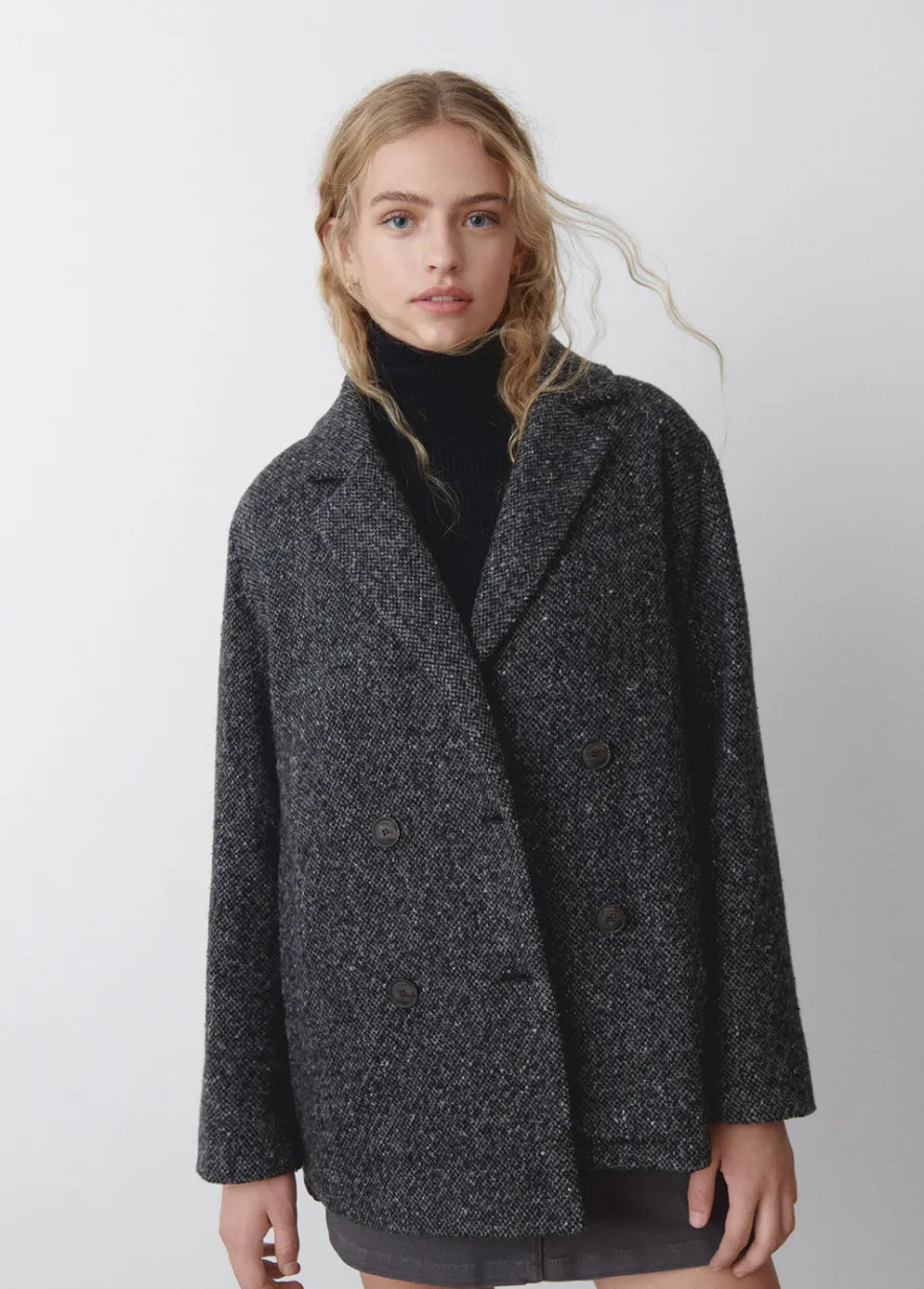 Brownie Spain Abrigo Cruzado Jaspeado-Mujer Abrigos Y Chaquetas