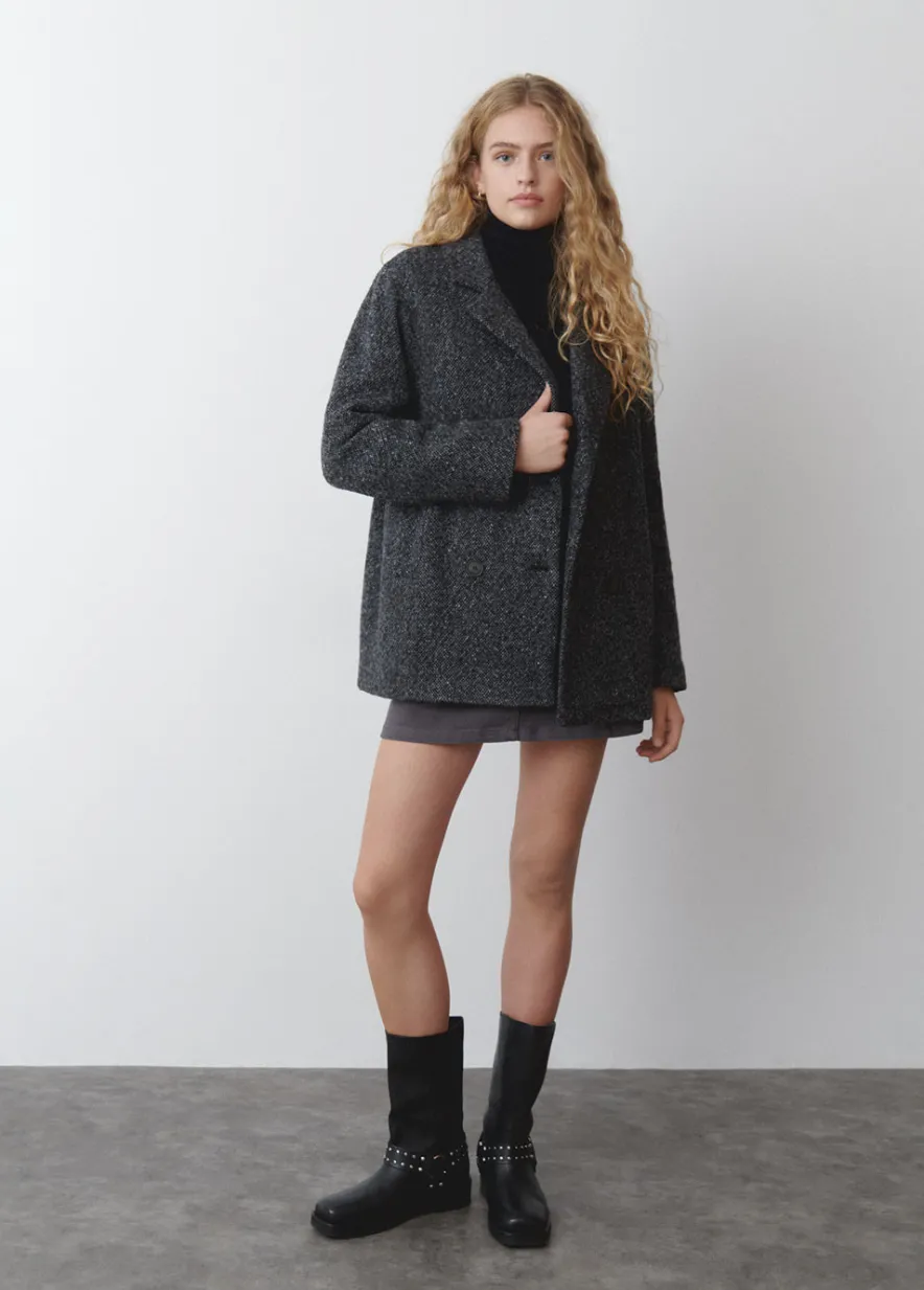 Brownie Spain Abrigo Cruzado Jaspeado-Mujer Abrigos Y Chaquetas