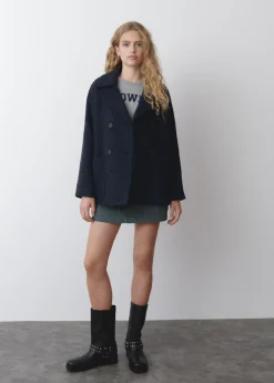 Brownie Spain Abrigo Cruzado Jaspeado Con Bolsillos-Mujer Abrigos Y Chaquetas