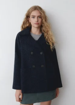 Brownie Spain Abrigo Cruzado Jaspeado Con Bolsillos-Mujer Abrigos Y Chaquetas