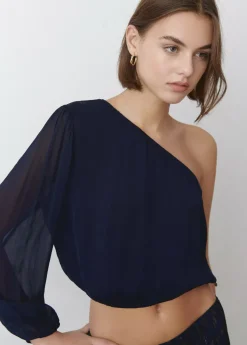 Brownie Spain Blusa Asimetrica Choker-Mujer Camisas Y Blusas