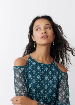 Brownie Spain Blusa Hombro Descubierto Ikat-Mujer Camisas Y Blusas