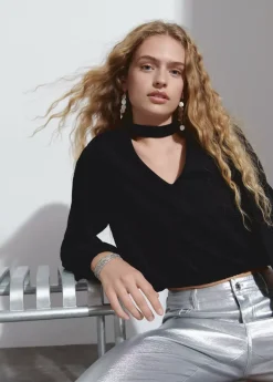 Brownie Spain Blusa Lisa Con Chocker-Mujer Camisas Y Blusas