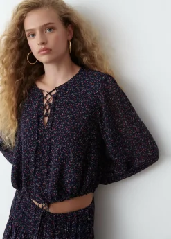 Brownie Spain Blusa Tiras Cruzadas Estampada-Mujer Camisas Y Blusas