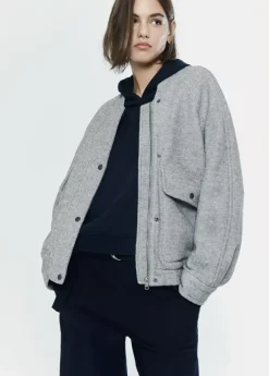 Brownie Spain Bomber Bolsillos Delanteros Con Lana-Mujer Abrigos Y Chaquetas