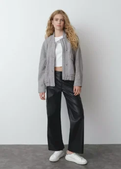 Brownie Spain Bomber Bolsillos Delanteros Con Lana-Mujer Abrigos Y Chaquetas