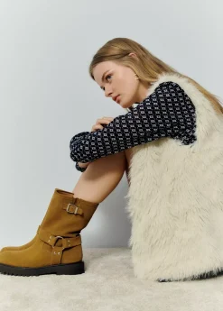 Brownie Spain Bota Biker Hebilla Piel-Mujer Zapatos