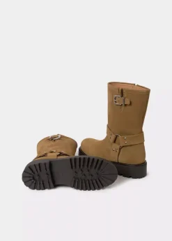 Brownie Spain Bota Biker Hebilla Piel-Mujer Zapatos