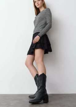 Brownie Spain Bota Cowboy Pespuntes-Mujer Zapatos