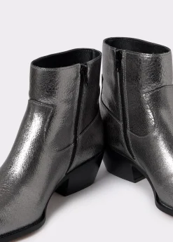 Brownie Spain Botin Campero Laminado Piel-Mujer Zapatos