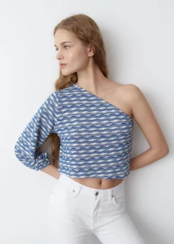 Brownie Spain Camiseta Asimetrica Hilo Metalizado-Mujer Camisetas