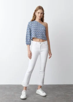 Brownie Spain Camiseta Asimetrica Hilo Metalizado-Mujer Camisetas