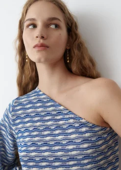 Brownie Spain Camiseta Asimetrica Hilo Metalizado-Mujer Camisetas