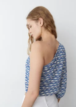 Brownie Spain Camiseta Asimetrica Hilo Metalizado-Mujer Camisetas