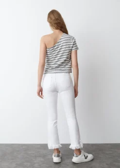 Brownie Spain Camiseta Asimetrica Manga Volumen-Mujer Camisetas