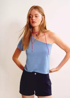 Brownie Spain Camiseta Asimetrica Manga Corta-Mujer Camisetas