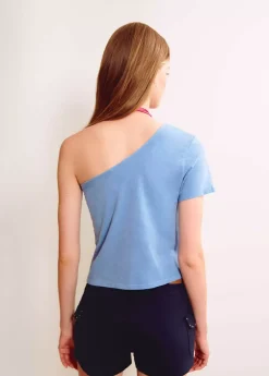 Brownie Spain Camiseta Asimetrica Manga Corta-Mujer Camisetas