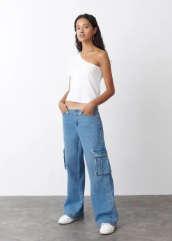 Brownie Spain Camiseta Asimetrica Manga Corta Blanca-Mujer Camisetas