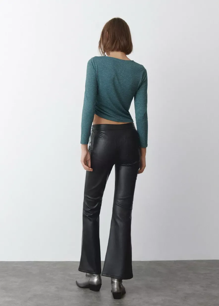 Brownie Spain Camiseta Asimetrica Rayas Frunce-Mujer Camisetas