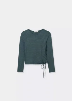 Brownie Spain Camiseta Asimetrica Rayas Frunce-Mujer Camisetas