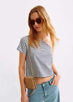 Brownie Spain Camiseta Asimetrica Rayas-Mujer Camisetas