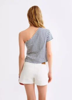 Brownie Spain Camiseta Asimetrica Rayas-Mujer Camisetas