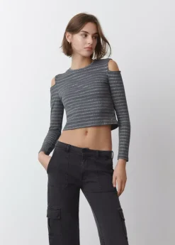 Brownie Spain Camiseta Escote Hombros Rayas-Mujer Camisetas