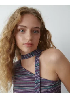 Brownie Spain Camiseta Manga Larga Asimetrica Chocker-Mujer Camisetas