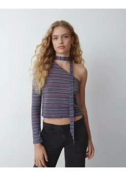 Brownie Spain Camiseta Manga Larga Asimetrica Chocker-Mujer Camisetas