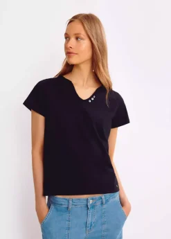 Brownie Spain Camiseta Mar Basica Botones Organica | Compra Camisetas | Otono-Invierno 2021-Mujer Camisetas