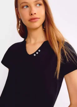 Brownie Spain Camiseta Mar Basica Botones Organica | Compra Camisetas | Otono-Invierno 2021-Mujer Camisetas