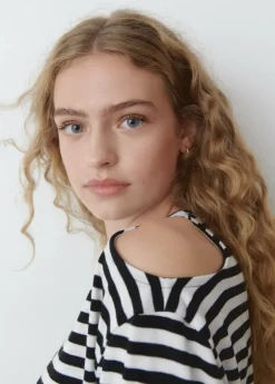 Brownie Spain Camiseta Rayas Cut Out Hombros-Mujer Camisetas