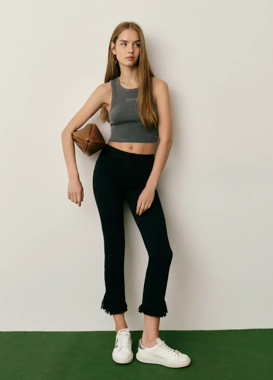 Brownie Spain Camiseta Sin Manga Bordada-Mujer Camisetas