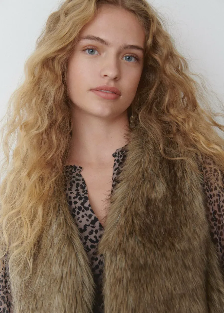 Brownie Spain Chaleco Cropped Efecto Pelo-Mujer Abrigos Y Chaquetas