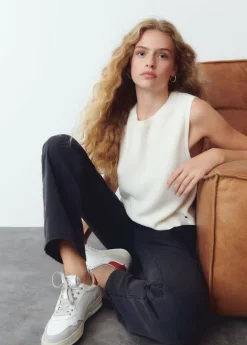 Brownie Spain Chaleco Cuello Redondo Punto-Mujer Jerséis