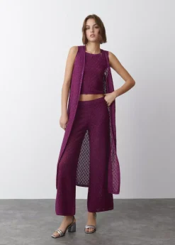 Brownie Spain Chaleco Largo Hilo Metalizado-Mujer Jerséis