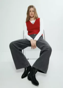 Brownie Spain Chaleco Pico Punto-Mujer Jerséis