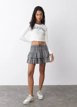 Brownie Spain Falda Cuadros Con Lino-Mujer Faldas