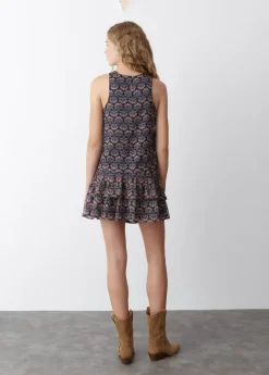 Brownie Spain Falda Estampado Indio Volantes Lurex-Mujer Faldas