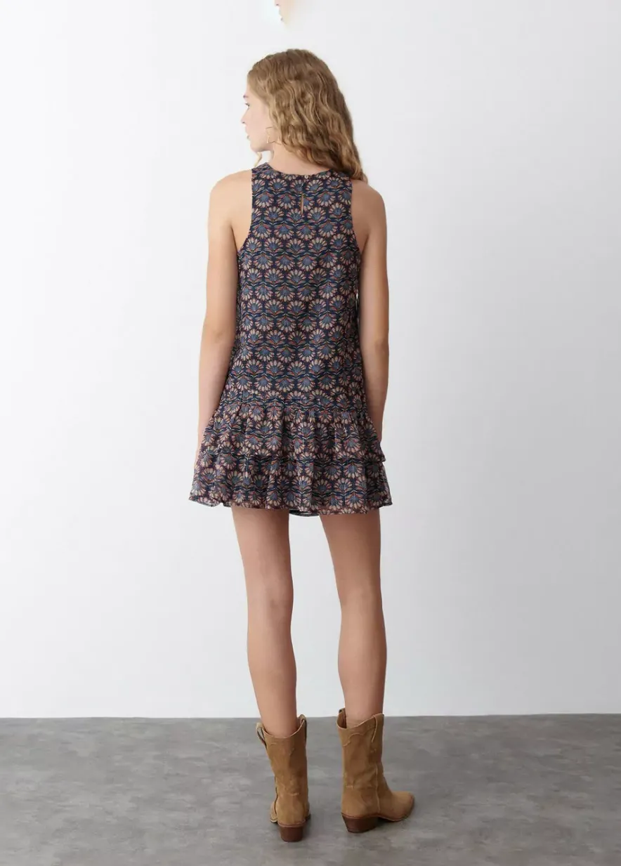 Brownie Spain Falda Estampado Indio Volantes Lurex-Mujer Faldas