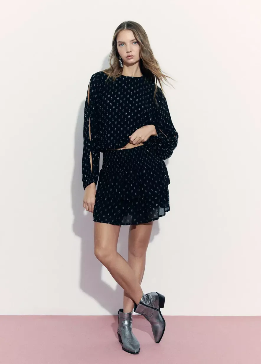 Brownie Spain Falda Gomas Volantes Dobby-Mujer Faldas