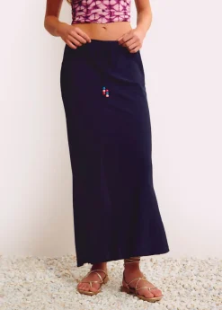 Brownie Spain Falda Larga Lisa Detalle Abalorio-Mujer Faldas