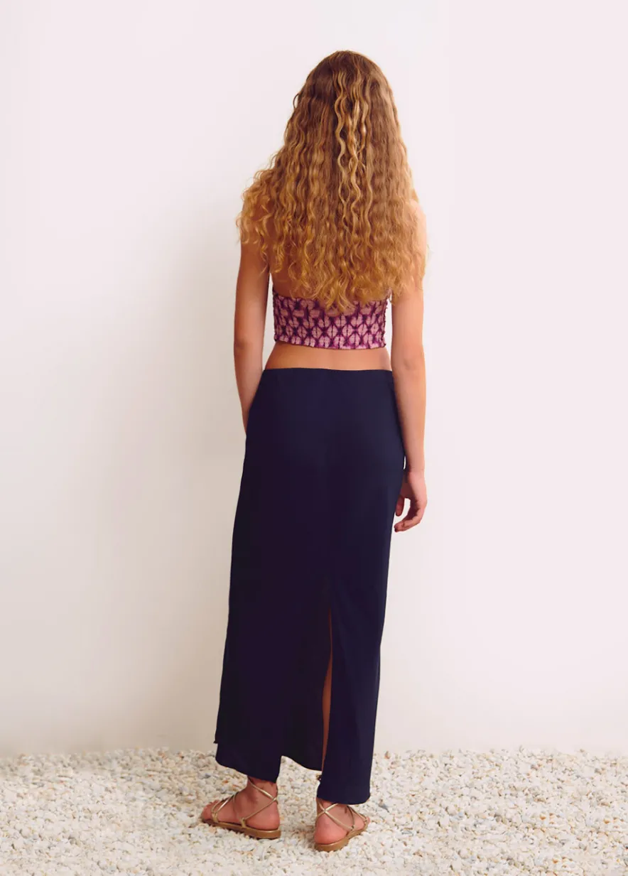 Brownie Spain Falda Larga Lisa Detalle Abalorio-Mujer Faldas