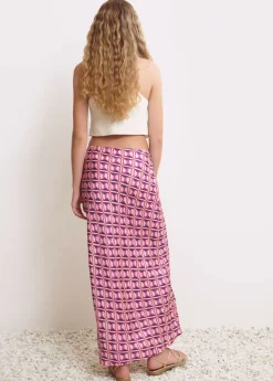 Brownie Spain Falda Midi Estampada Satinada-Mujer Faldas