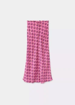 Brownie Spain Falda Midi Estampada Satinada-Mujer Faldas