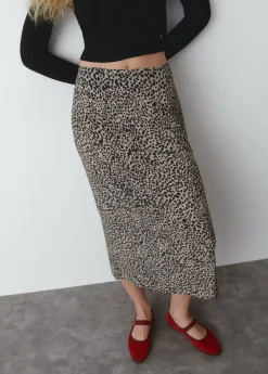 Brownie Spain Falda Midi Mancha Animal-Mujer Faldas