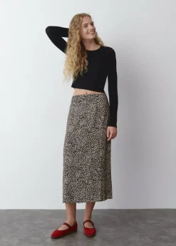 Brownie Spain Falda Midi Mancha Animal-Mujer Faldas