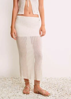 Brownie Spain Falda Punto Calada Larga-Mujer Faldas