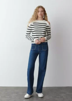 Brownie Spain Jersey Aperturas Hombros Rayas-Mujer Jerséis