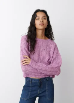 Brownie Spain Jersey Calado Cuello Redondo Rosa-Mujer Jerséis